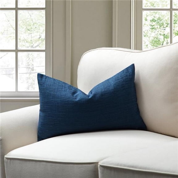 MDR Trading Inc. HU-SS1420JS21NVOF Navy Blue With Feather Down Insert Lumbar Pillow