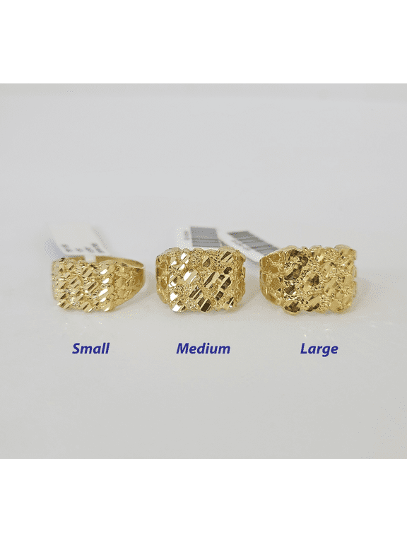 10k Nugget Ring Yellow Gold Women Men Real Genuine (Size:Small;)