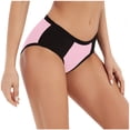 thumbnail image 2 of WZXFASHION Women Solid Color Patchwork Briefs Panties Underwear Knickers Bikini Underpants Intimates Pink XXL, 2 of 9