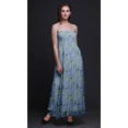 thumbnail image 3 of Bimba Blueberry Leaves Print Women Long Maxi Tube Smocked Bodice Dress-Medium, 3 of 7