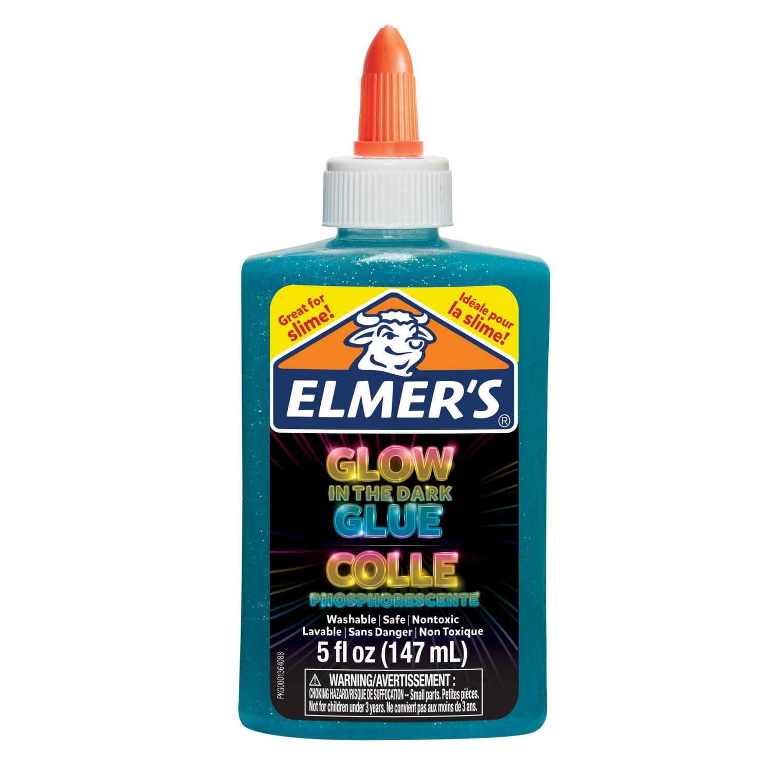 Elmer’s Glow-in-the-Dark Liquid Glue, Washable, Blue, Great for Making Slime