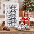 thumbnail image 2 of Neoargh 36 Pack 1.18‑Inch Hanging Christmas Baubles Set, Plastic Ornaments for Xmas Tree Decor, Silver, 2 of 6