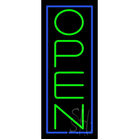 Open Bg LED Neon Sign 13 x 32 - inches, Clear Edge Cut Acrylic Backing, with Dimmer - Bright and Premium built indoor LED Neon Sign for storefront.