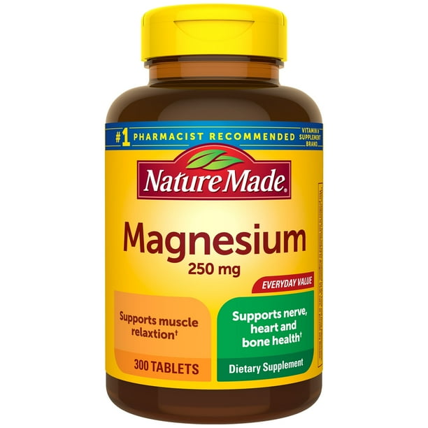 Nature Made Magnesium Oxide 250 mg Tablets, 300 Count Everyday Value