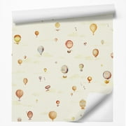 Americanflat 18' L x 24" W Peel & Stick Wallpaper Roll -Red Hot Air Balloons by DecoWorks