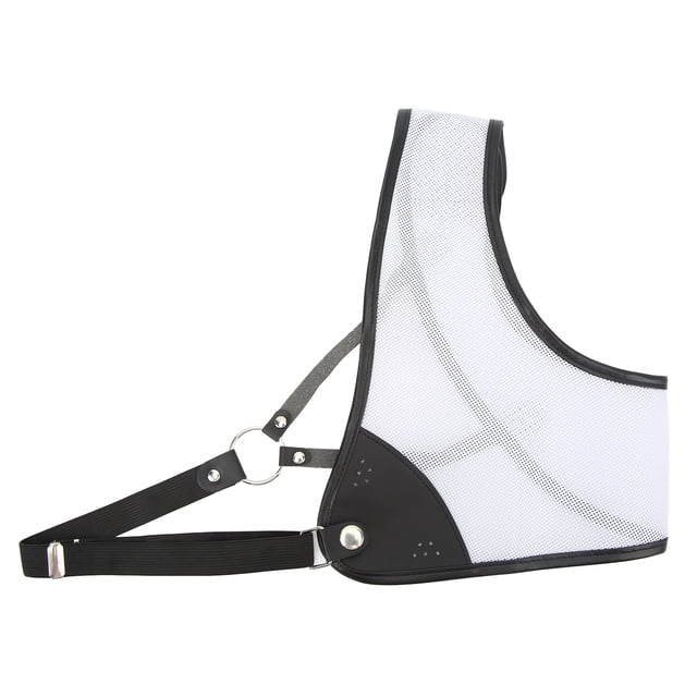 Protector de pecho de tiro con arco Jadeshay fibra PET cuero de vaca blanco