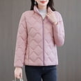 thumbnail image 4 of Lmnyox Women's Quilted Jacket Lightweight Long Sleeve Zip Up Puffer Jacket Plus Size Stand Collar Coat, 4 of 9