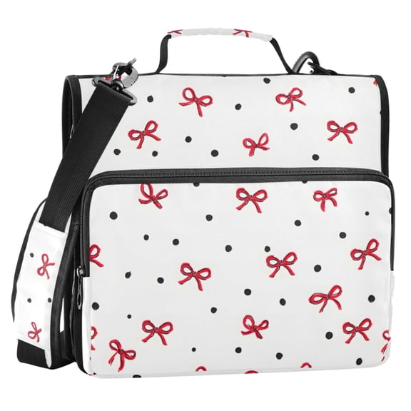 ALAZA Zipper Binder Bows Print 2 in 3 Ring Trapper Keeper 500 Sheet Capacity File Folder Organizer Bag