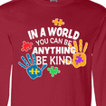 thumbnail image 4 of Inktastic In a World You Can Be Anything Be Kind Autism Awareness Long Sleeve T-Shirt, 4 of 5
