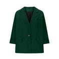 thumbnail image 6 of UAMVSH Corduroy Blazers for Women Classic Notch Collar Button Business Suit Jackets with Pockets Comfy 3/4 Sleeve Dressy Coats(Medium,Green), 6 of 6
