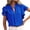 Blue, variant on Trendy Casual Tops for Women V-Neck Double Ruffle Short Sleeve Solid Color Comfortable Stylish Everyday Tops