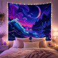 thumbnail image 2 of Ocean Waves Fantastical with Boundary Between Cosmic Foreground, Mystical Fantasy for Space Lovers, Galaxy Room Decor, Housewarming Gift, Tapestry Wall Hanging for Bedroom and Dorm, 2 of 7