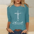 thumbnail image 1 of Daisyyozoid Nouvelles Arrivées Hauts pour Femmes Joyeuses Pâques Col Rond Manches Longues Haut Manches Longues Col Rond Chemise, 1 of 5