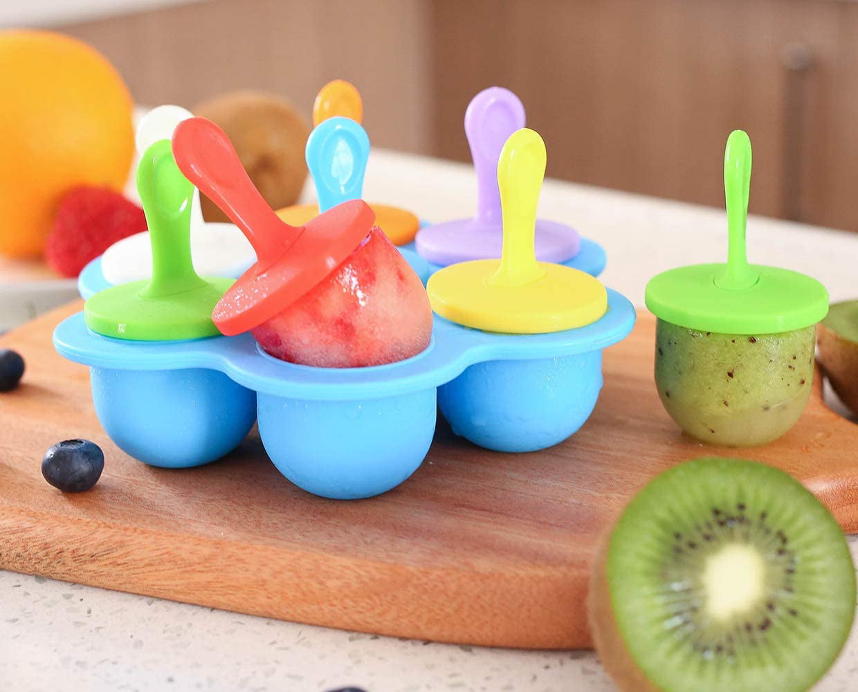 7 Holes Diy Ice Cream Pops Silicone Mold Ice Cream Ball Maker Popsicles  Molds Fruit Shake Home Kitchen Accessories Tool - Temu