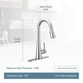 thumbnail image 3 of Moen 7864BL Sleek One-Handle High Arc Pulldown Kitchen Faucet Featuring Power Boost, Matte Black, 3 of 5