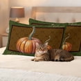 thumbnail image 3 of Orange Pumpkin Outdoor Waterproof Pillow Covers, Green Fall Thanksgiving Paisley Autumn Decorative Rectangle Throw Pillowcase Sofa Cushion Sham for Patio/Couch/Chair, 20"x12" 2 Pack, 3 of 8