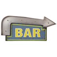 thumbnail image 1 of RAM Game Room R870 Metal Sign Bar Arrow, Blue & Yellow, 1 of 1