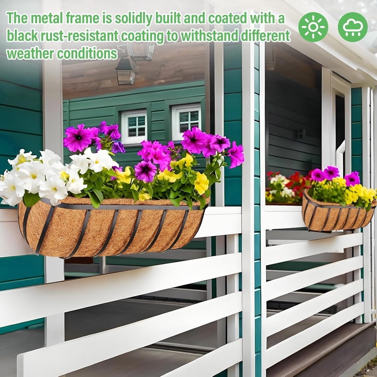 24 Inch Window Box With Coco Liner 24 Inch With Coco Liner - 2 Pack ...