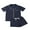 navy, variant on HYwys Women's 2Pcs Pajama Set Loose Short Sleeve Button-Down Top Short Pants Sleepwear Suit