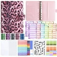 thumbnail image 1 of YSTIANN New Leopard Print A6 Binder Notebook - 6-Ring Refillable Budget Planner with Pockets, Budget Sheets & Stickers for Cash Management & Note-Taking AZ78-5678, 1 of 6