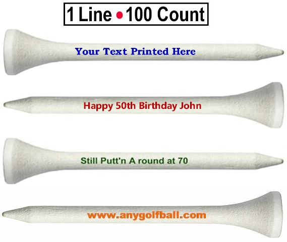 Personalized Golf Tee 2 3/4' 1 line 100ct