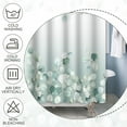 thumbnail image 3 of Baocicoo Eucalyptus Leaf Shower Curtain Sets Green Leaves Botanical Watercolor Plants Shower Curtains for Bathroom Waterproof Durable Polyester Neutral Shower Curtain with Hooks 72x72 Inches, 3 of 6