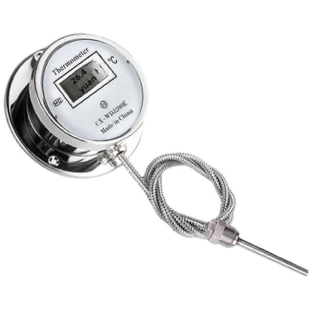 Stainless Steel Thermometer with Digital Display, Waterproof Probe Thermometer for Cooking, Industrial
