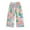 Green, variant on Girls Chiffon Pants Checkered Wide Leg Ribbed Pants Stretchy Mid Rise Summer Casual Long Trousers 8T