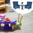 thumbnail image 4 of Juego de sofá americano en miniatura para casa de muñecas, muebles para casa de muñecas, escala 1/12, manualidades, mini adorno, juego de mesa y sofá Azul, 4 of 5