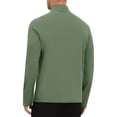 thumbnail image 3 of INSPIRE CHIC Men's 1/4 Pullover Zip Long Sleeve Sun Protection Athletic T-Shirts 2XL Olive Green, 3 of 6