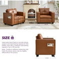 thumbnail image 7 of LAZZO Faux Leather Accent Chair, Mid-Century Modern Tufted Armchair with Wide Arms for Living Room, Bedroom and Office, Brown, 7 of 7