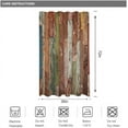 thumbnail image 5 of Stall Small Wooden Shower Curtain 36Wx72H Inch Rustic Planks Farmhouse Narrow RV Walkin Half Freestanding Wood Brown Grunge Lodge Decor Fabric Bathroom Waterproof 7 Pack Plastic Hooks, 5 of 6
