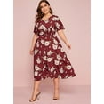 thumbnail image 1 of U.Vomade Women's Plus Size Dress Floral Button Dress, 1 of 6