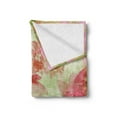 thumbnail image 2 of Flower Soft Flannel Fleece Throw Blanket, Floral Design with a Grunge Style Dated Background Retro Artisan Pattern, Cozy Plush for Indoor and Outdoor Use, 50" x 70", Pink and Green, by Ambesonne, 2 of 5