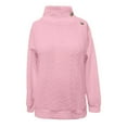 thumbnail image 4 of Womens Long Sleeve Sweatshirts Novelty Quilted Button High Neck Textured Shirts 2025 Fall Winter Casual Fashion Pullover Tops, 4 of 6