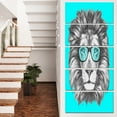 thumbnail image 1 of Funny Lion with Blue Glasses - Animal Canvas Art Print, 1 of 3