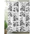 thumbnail image 2 of Fsddascl Black Gray Botanical Shower Curtain Set - 54" x 78" Washable Bathtub Curtain with 12 Hooks, Vintage Nature Flower Waterproof Fabric Stall Shower Curtains for Bathroom/Bathtub Décor, 2 of 6