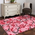 thumbnail image 3 of Area Rugs 2.7'x5', Chinese Flowers Carpet for Living Room Bedroom Dining Room, Spring Pink Peach Blossoms Floral Throw Kitchen Rugs Non Slip Washable Rectangle Indoor Outdoor Rugs, 3 of 8