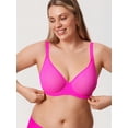 thumbnail image 6 of DELIMIRA Women's Mesh Bra Full Coverage Plus Size Plunge Unlined Underwire Bras, 6 of 6