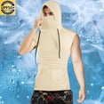 thumbnail image 1 of Blusa sin mangas con capucha para hombre, color liso, verano, sin mangas, mascarilla, elasticidad, capucha, bolsillo, top de poliéster para hombre, 1 of 8
