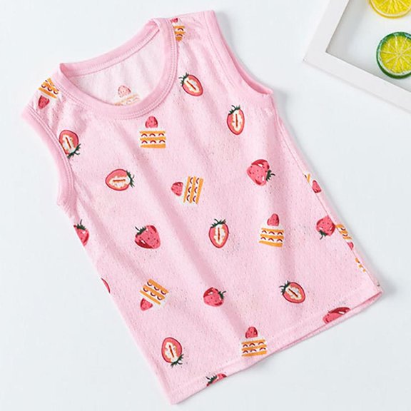 Bxsruta Boys Girls Sleeveless Tank Tops 2-8 Years Baby Kids Summer Mesh Cotton Blend Soft Breathable Casual Wear Play Clothing Multi Pack Options