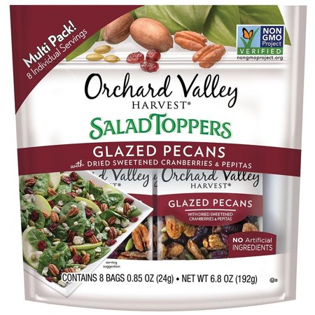ORCHARD VALLEY HARVEST Salad Toppers, Glazed Pecans, 0.85 oz (Pack of 8), Non-GMO