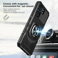 thumbnail image 4 of TJS for BLU View 5 (B610V) / BLU F5 5G Phone Case, with Tempered Glass Screen Protector, [Military Grade] Robotic Magnetic Support Car Mount Metal Ring Holder Kickstand Cover (Black), 4 of 7