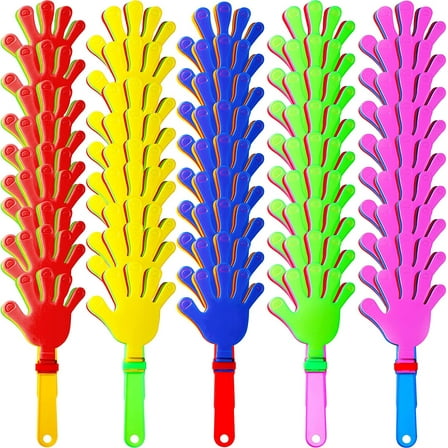 BlinkLLX 10 Pcs 7.5 Inch Hand Clappers Noisemakers Bulk Clappers Noisemakers Party Favors Mini Hand Soundboard Plastic Noise Makers for Sporting Events Fiesta Birthday Game Rewards Cheers Supplies