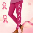 thumbnail image 2 of Leggings For Women Breast Cancer Awareness Pink Ribbon Graphic Breathable Seamless Casual Buttery Soft Leggings, 2 of 5