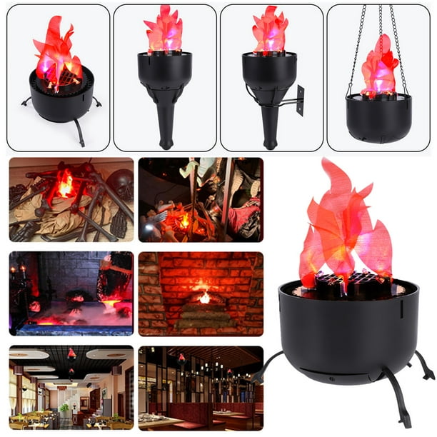 TOPCHANCES 4-in-1 3D Fake Fire Lamp Operated, Artificial Fire Flames Campfire Hanging Light for Christmas Halloween Stage Club - Walmart.com