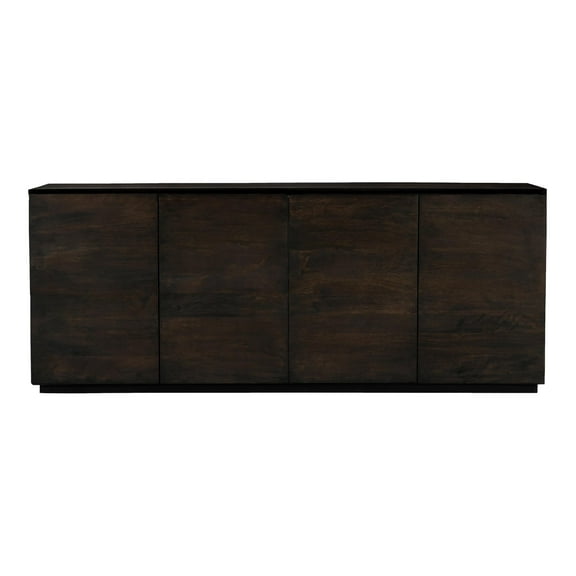 Flagstaff 4-Door Sideboard in Modern Barista Brown Finish on Solid Wood