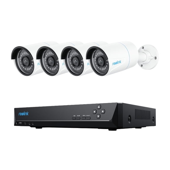 Reolink 8 Channels 5MP Outdoor POE Security Camera System, 4pcs Smart Person/Vehicle Detection 5MP Cameras, 8MP NVR with 2TB HDD, 24/7 Record, RLK8-510B4-A