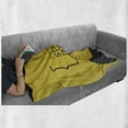 thumbnail image 6 of Black and Yellow Soft Flannel Fleece Throw Blanket, Geometric Design with a and Wise Saying in Brackets, Cozy Plush for Indoor and Outdoor Use, 50" x 60", Black and Yellow, by Ambesonne, 6 of 6