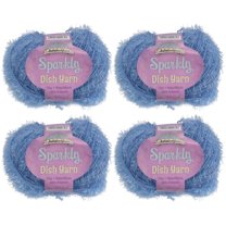 JubileeYarn Sparkly Dish Scrubby Yarn, 50g Per Skein, 4 Skeins Color 22 Sapphire